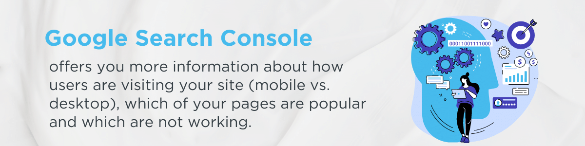 Google Search Console explanation and description graphic quote