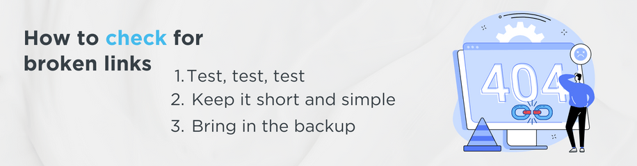 Steps for checking for broken links